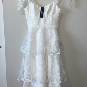 Lulu's Elegant White Dress